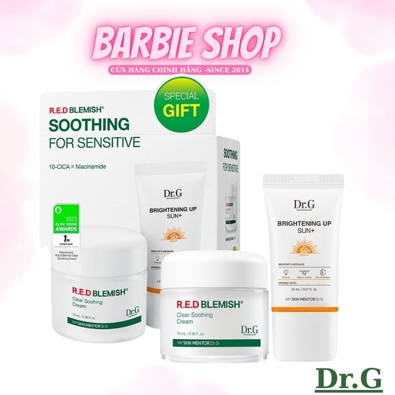 Bộ Đôi Dưỡng Da Dr.G Clear Soothing Cream Bonus Set (Tách Set)