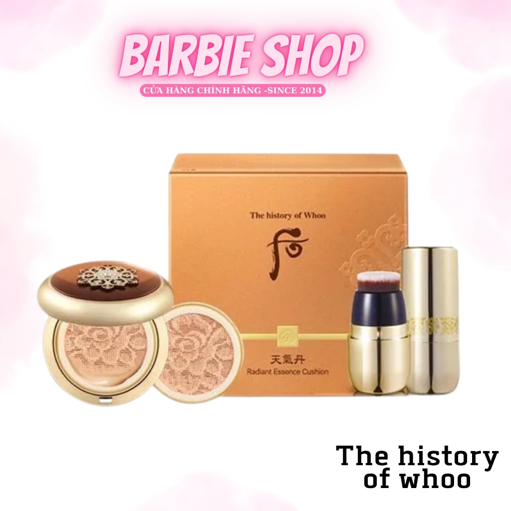 Kèm Lõi và Cọ Set Phấn Nước Tái Sinh Whoo Cheongidan Radiant Essence Cushion SPF50 /PA 15gx2 Tem LG