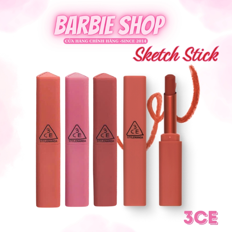 MỚI Son Sáp Màu Mịn Lì 3CE Sketch Stick