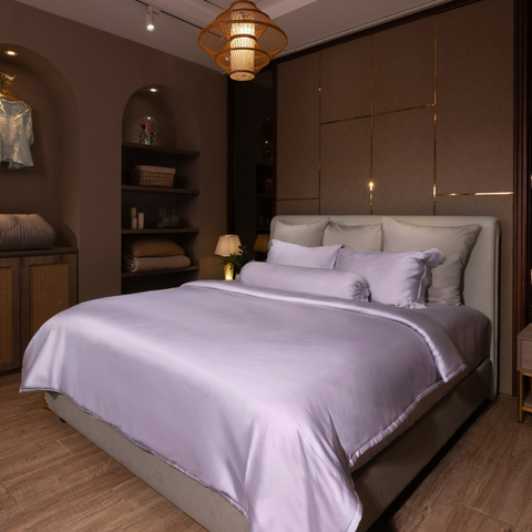  Ga giường BioSilk TC400 cao cấp màu xám ánh tím nhạt - LT.AVB149 