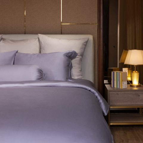  Ga giường BioSilk TC400 cao cấp màu xám ánh tím nhạt - LT.AVB149 