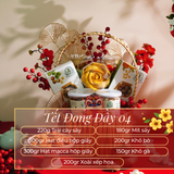  Giỏ quà tết 2025 "Tết đong đầy" hạt dinh dưỡng và trái cây sấy tốt cho sức khoẻ 