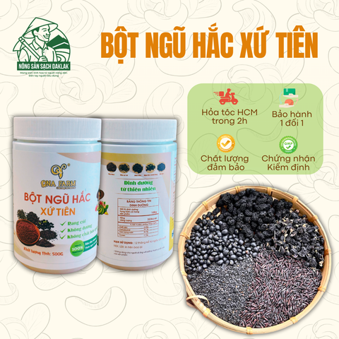  Bột Ngũ Hắc Xứ Tiên QNA Farm dưỡng tóc bổ thận không đường tốt sức khỏe - Hộp 500 gram 