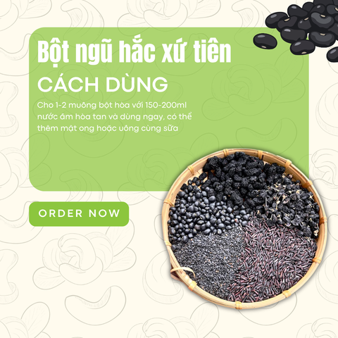  Bột Ngũ Hắc Xứ Tiên QNA Farm dưỡng tóc bổ thận không đường tốt sức khỏe - Hộp 500 gram 