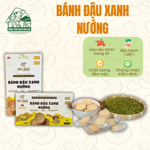  Bánh Đậu Xanh Nướng QNA Farm - Hộp 150 gram 