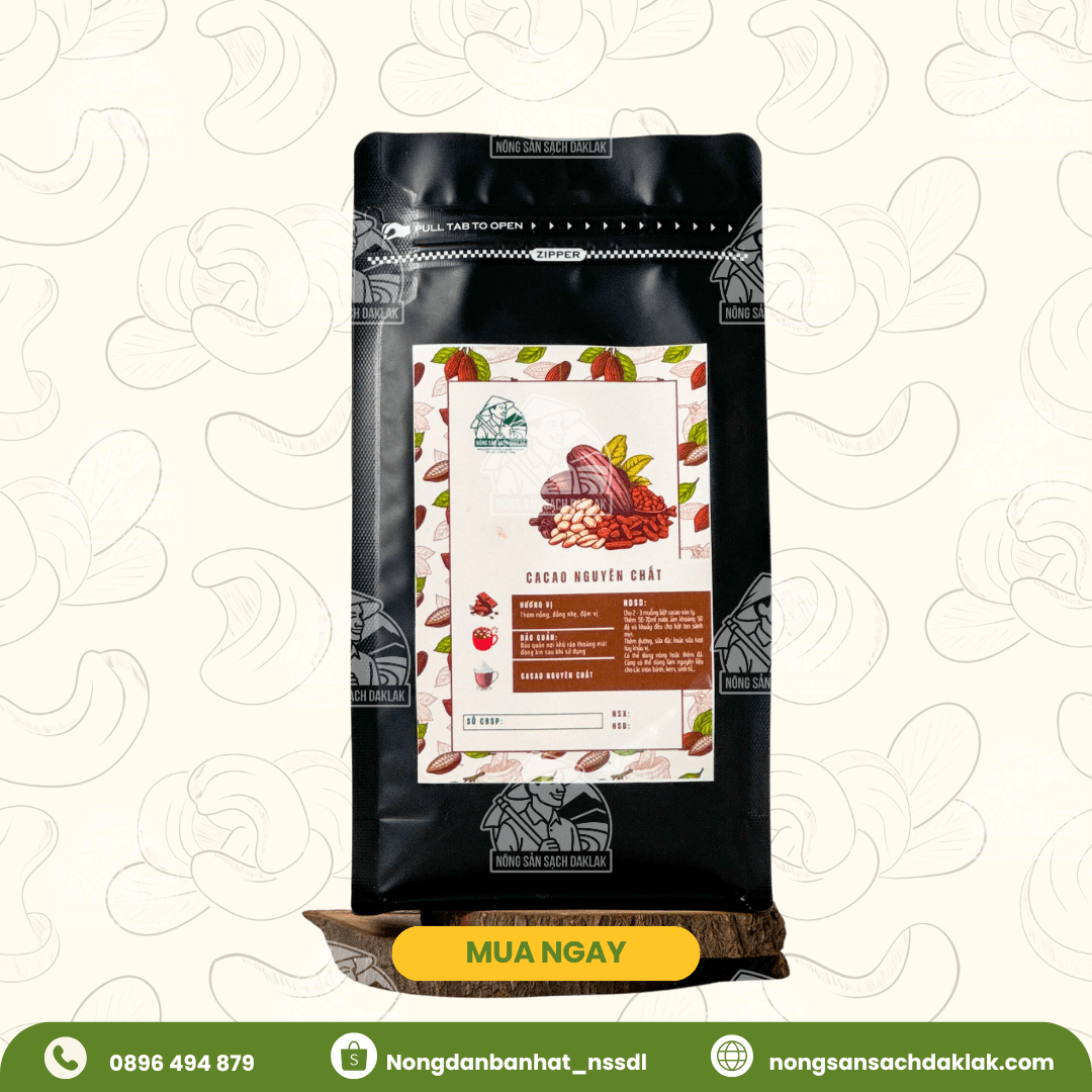  Bột cacao nguyên chất Daklak 450gr - Nông sản sạch Daklak 