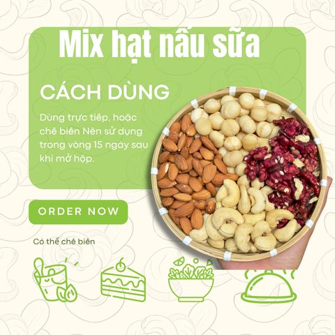  Mix hạt dinh dưỡng 4 loại hạt sấy nguyên vị nấu sữa hũ 500gram - Nông sản sạch Daklak 