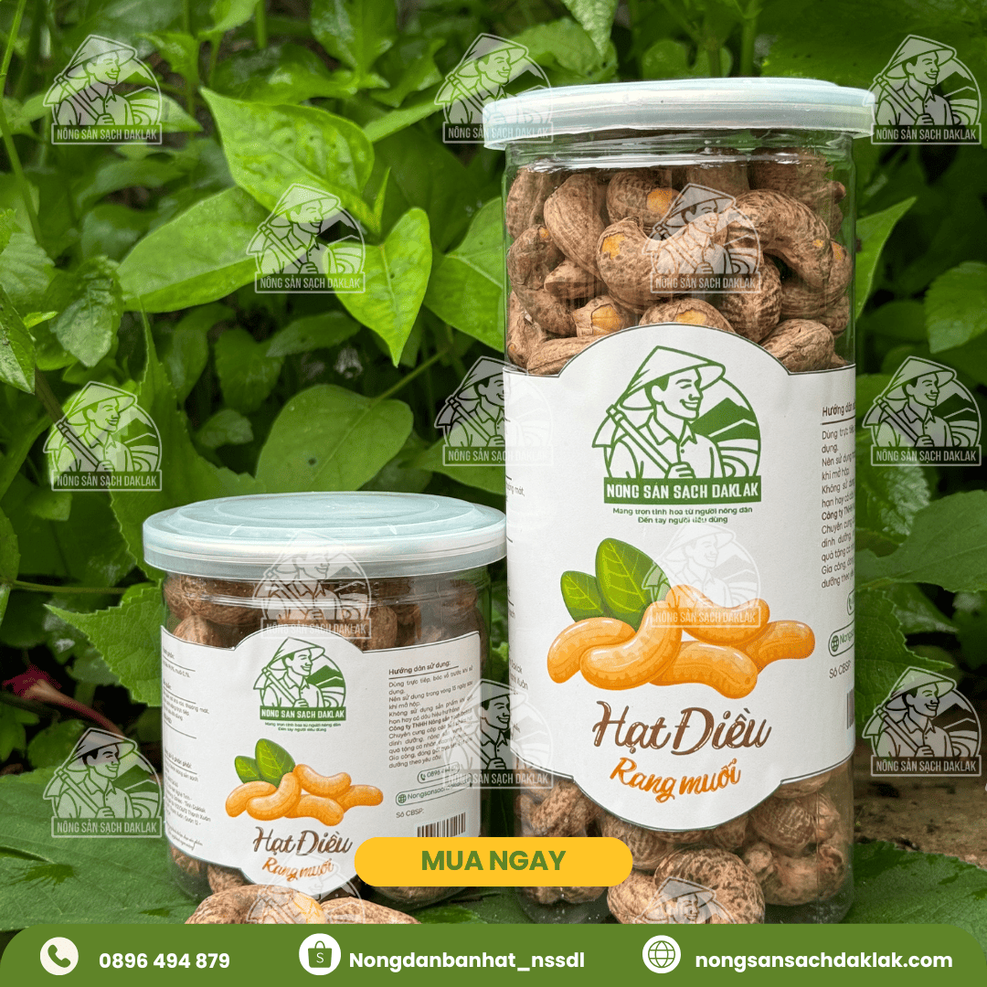  Hạt điều rang muối nguyên vỏ lụa A cồ - Nông sản sạch Daklak 