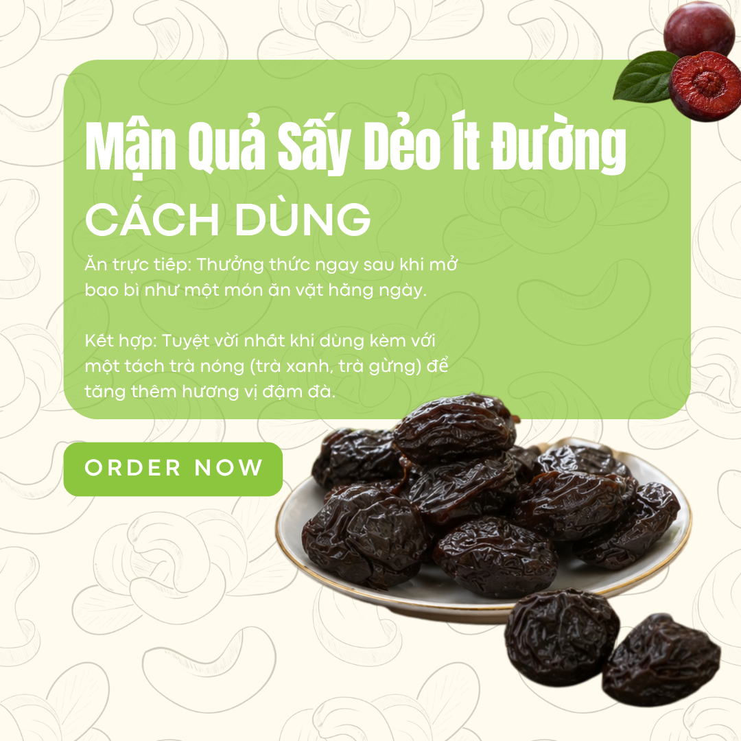  Mận Quả Sấy Dẻo (Mận hậu Sơn La) Ít Đường sản phẩm OCOP Sơn La - Nông sản sạch Daklak 