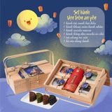  Set quà trung thu giỏ mây bánh trung thu healthy kèm trà ăn chay dùng được 