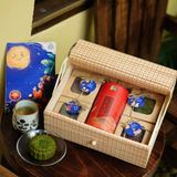  Set quà trung thu giỏ mây bánh trung thu healthy kèm trà ăn chay dùng được 