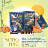  Set bánh trung thu Song Hạc 4 bánh trung thu healthy kèm trà - ăn chay dùng được 
