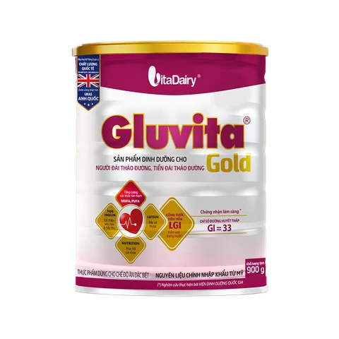  [COMBO 3 LON] Sữa bột Gluvita Gold dành cho người tiểu đường - Lon 900g 