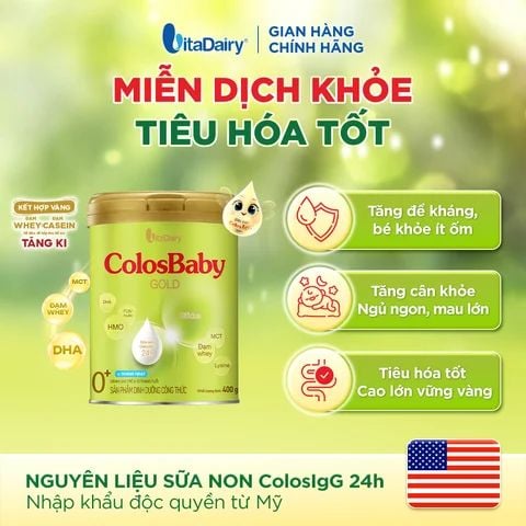  Sữa bột ColosBaby Gold cải tiến 0+ cho trẻ sơ sinh – Bổ sung dinh dưỡng cho bé - Lon 800g 
