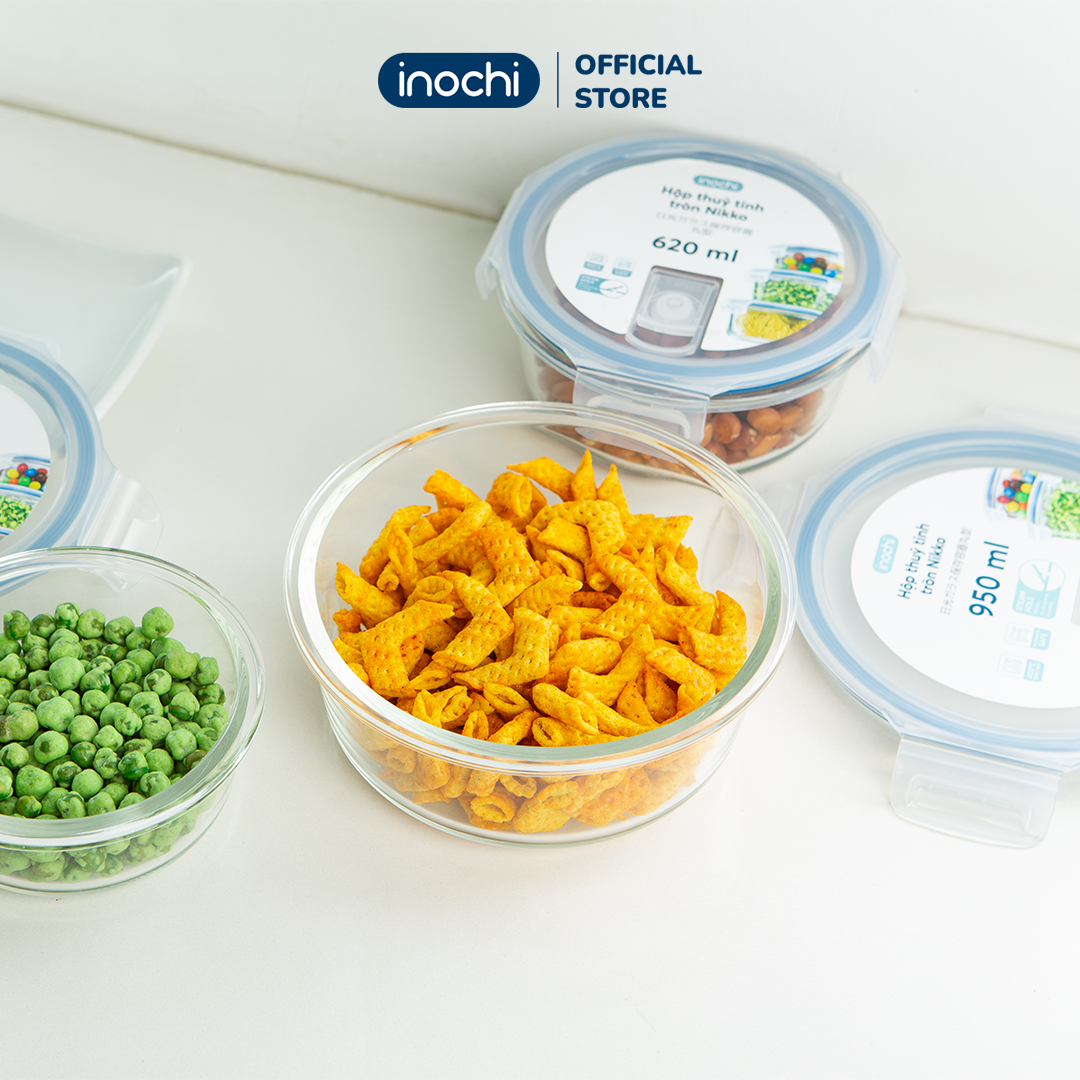  [ QUÀ TẶNG KHÔNG BÁN] Hộp thuỷ tinh tròn Nikko 400 ml 