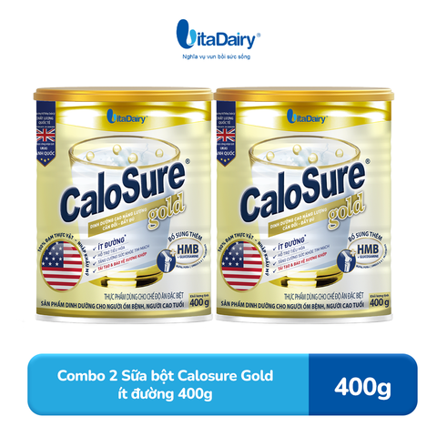  Combo 2 Sữa bột Calosure Gold ít đường 400g- VitaDairy 