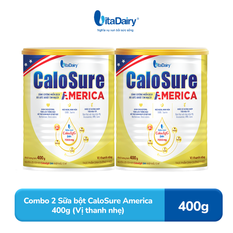  Combo 2 Sữa bột CaloSure America 400g (Vị thanh nhẹ)- VitaDairy 
