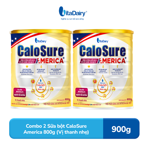  Combo 2 Sữa bột CaloSure America 800g (Vị thanh nhẹ) - VitaDairy 