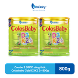  Combo 2 Sữa bột Colosbaby Gold D3K2 2+ 800g, có chứa sữa non, bổ sung canxi hỗ trợ phát triển tầm vóc - VitaDairy 
