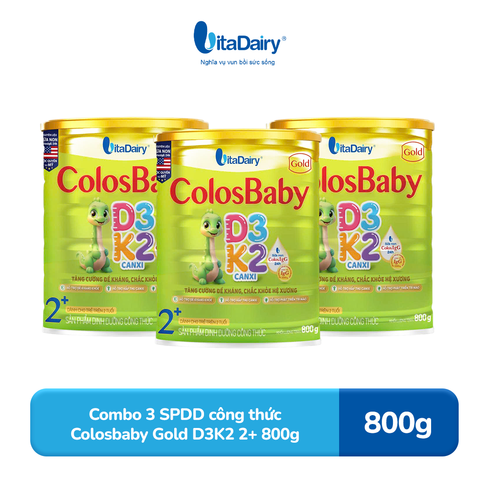  Combo 3 SPDD công thức Colosbaby Gold D3K2 2+ 800g 