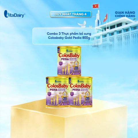  [COMBO 3 LON] Thực phẩm dùng cho chế độ ăn đặc biệt Colosbaby Gold Pedia 800g 