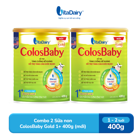  Combo 2 SPDD công thức ColosBaby Gold 1+ 400g (Cải tiến) - VitaDairy 