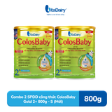  Combo 2 Sữa bột ColosBaby Gold 2+ 800g (Cải tiến), vị thanh nhạt, hỗ trợ cải thiện cân nặng, hỗ trợ quá trình lớn khôn khỏe mạnh cho bé 