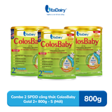  Combo 3 Sữa bột công thức ColosBaby Gold 2+ 800g (Cải tiến), vị thanh nhạt, hỗ trợ cải thiện cân nặng, hỗ trợ quá trình lớn khôn khỏe mạnh cho bé 