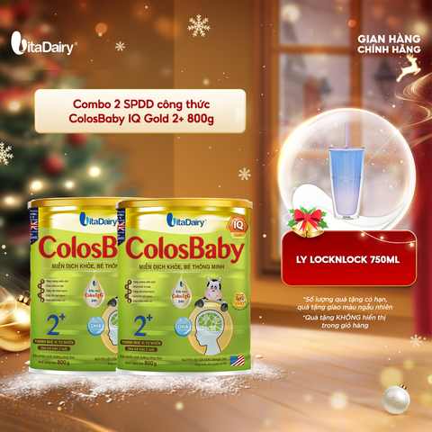  Combo 2 Sữa bột công thức Colosbaby IQ Gold 2+ 800g - VitaDairy 