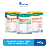  Combo 3 Sữa bột Nepro 1 400g phù hợp với người cần lưu ý đến chức năng thận - VitaDairy 