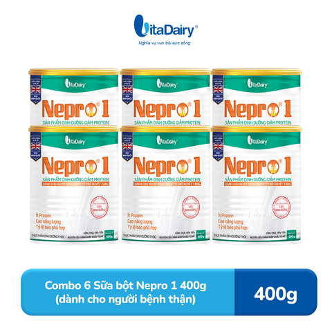  Combo 6 Sữa bột Nepro 1 400g, bổ sung dinh dưỡng cân đối với mức đạm hợp lý - VitaDairy 