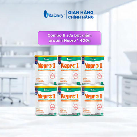  Combo 6 Sữa bột Nepro 1 400g, bổ sung dinh dưỡng cân đối với mức đạm hợp lý - VitaDairy 