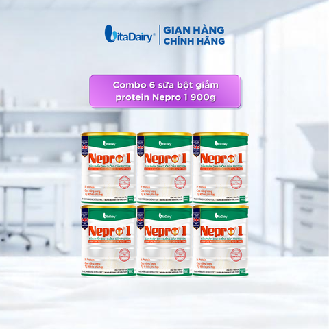  Combo 6 Sữa bột Nepro 1 900g, bổ sung dinh dưỡng cân đối với mức đạm hợp lý - VitaDairy 