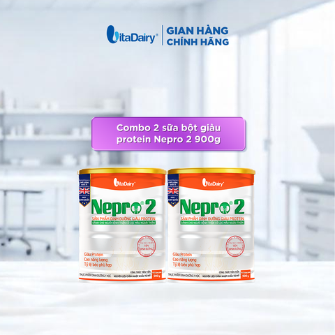  Combo 2 Sữa bột Nepro 2 900g phù hợp với người cần lưu ý đến chức năng thận - VitaDairy 