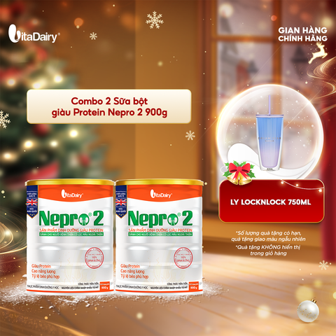  Combo 2 Sữa bột Nepro 2 900g phù hợp với người cần lưu ý đến chức năng thận - VitaDairy 