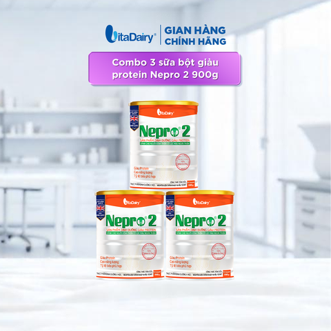 Combo 3 Sữa bột Nepro 2 900g phù hợp với người cần lưu ý đến chức năng thận - VitaDairy 