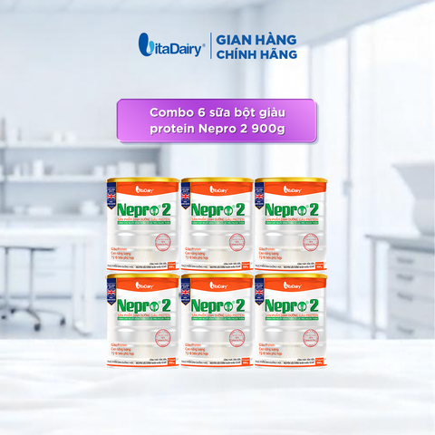  Combo 6 Sữa bột Nepro 2 900g phù hợp với người cần lưu ý đến chức năng thận - VitaDairy 