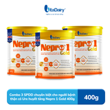  Combo 3 Sữa bột Nepro 1 Gold 400g, phù hợp với người cần lưu ý đường huyết và sức khỏe thận - VitaDairy 