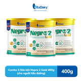  Combo 3 Sữa bột Nepro 2 Gold 400g, bổ sung dinh dưỡng cân đối, phù hợp với người cần lưu ý đường huyết - VitaDairy 