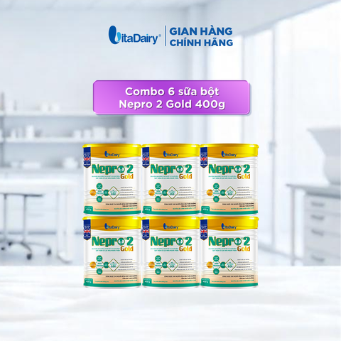  Combo 6 Sữa bột Nepro 2 Gold 400g, bổ sung dinh dưỡng cân đối, phù hợp với người cần lưu ý đường huyết - VitaDairy 