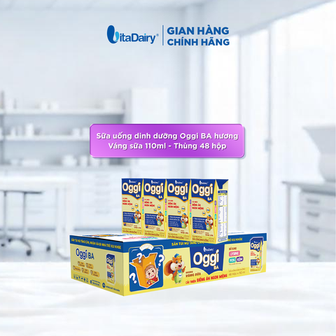  Sữa uống dinh dưỡng Oggi BA hương Váng sữa 110ml - thùng 48 hộp - VitaDairy 