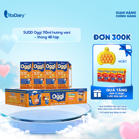  Sữa uống dinh dưỡng Oggi 110ml hương vani - thùng 48 hộp - VitaDairy 