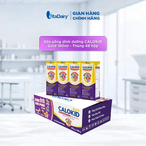  Sữa uống dinh dưỡng Calokid Gold 180ml - thùng 48 hộp - VitaDairy 