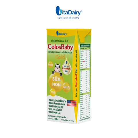  Combo 2 Sữa uống dinh dưỡng Colosbaby Gold 180ml - VitaDairy 