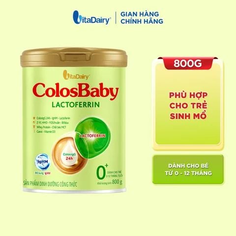  [COMBO 2 LON] Sữa bột ColosBaby Lactoferrin 0+ - Bổ sung kháng thể giúp bé tăng đề kháng - Lon 800g 
