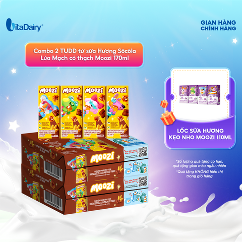 Combo 2 Thùng thức uống dinh dưỡng từ sữa Hương Sôcôla Lúa Mạch có thạch Moozi 170ml 