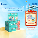  Combo 2 Thùng sữa tươi tiệt trùng Moozi có đường 180ml - Thùng 24 hộp 