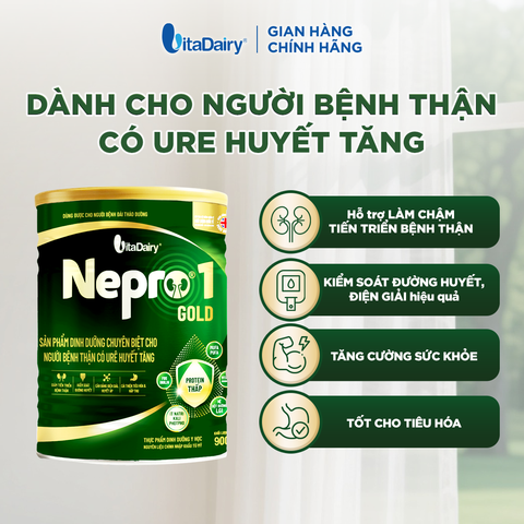  [COMBO 3 LON] Sữa bột Nepro 1 Gold - Phù hợp chế độ dinh dưỡng đặc biệt (suy thận, người bệnh thận có ure huyết tăng) - Lon 900g 