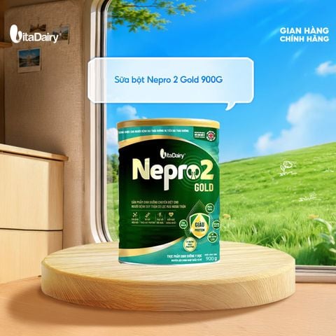 Sữa bột Nepro 2 Gold 900g - Phù hợp cho người bệnh suy thận có lọc máu ngoài, bổ sung dinh dưỡng 