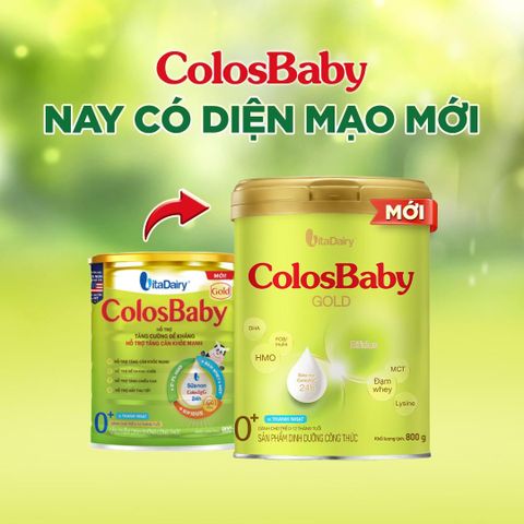  [COMBO 2 LON] SPDD công thức ColosBaby Gold 0+ 800g (Cải tiến) - VitaDairy 